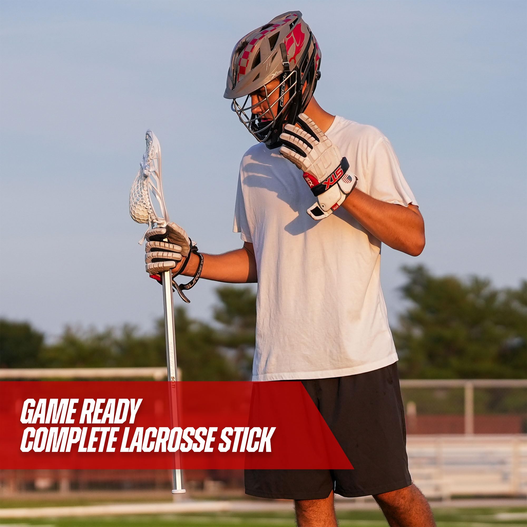 Silverfin Lacrosse-Stick für Herren, kompletter Lacrosse-Stick mit Netztasche, glatt, leicht und langlebig, mit stabiler Konstruktion, Kinder-Lacrosse-Sticks