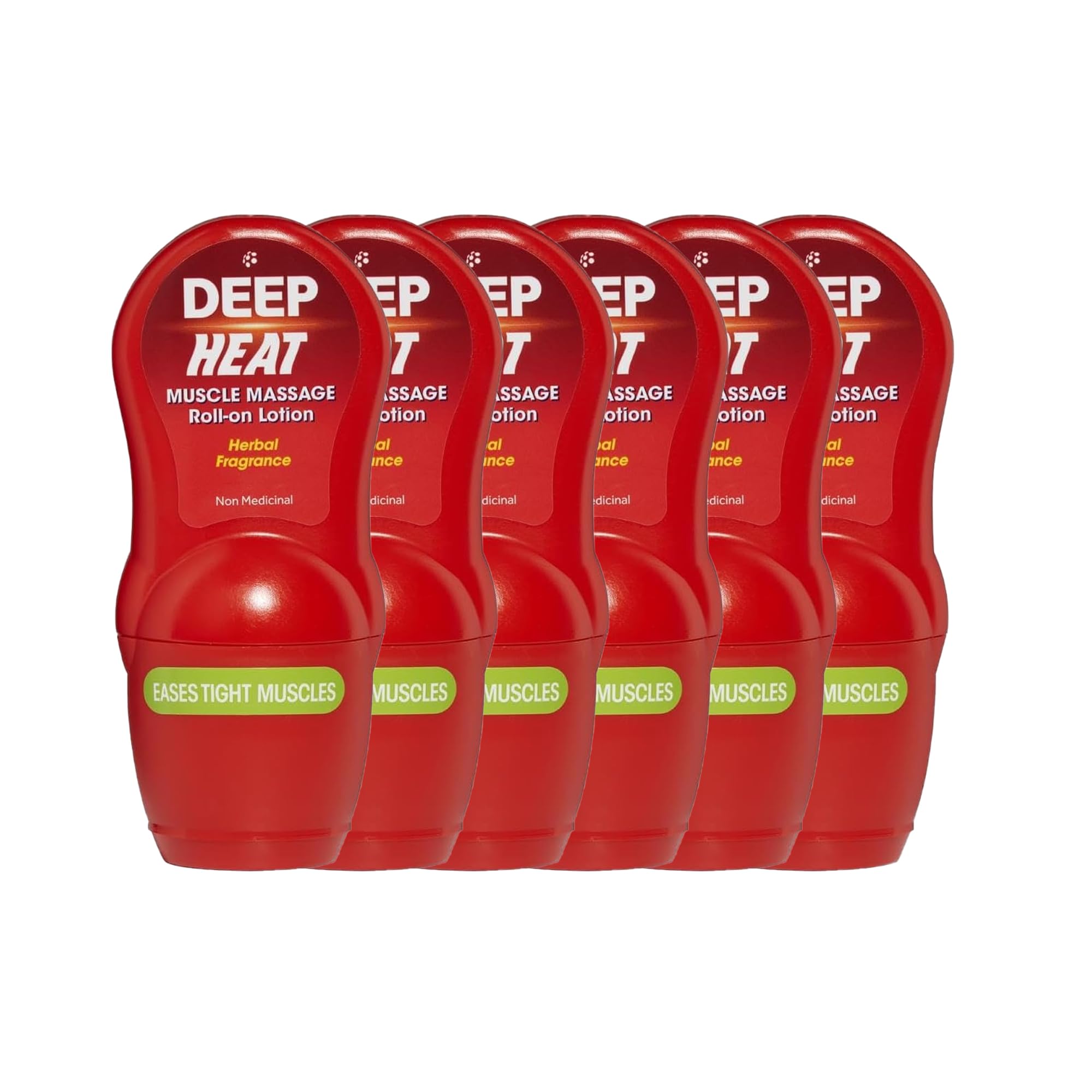 Deep Heat: 6 confezioni di lozione roll-on per massaggio muscolare a calore profondo, 50 ml per atleti, persone con dolori muscolari, unisex