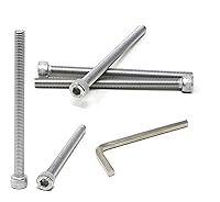 Vista 135 de iexcell 25 piezas M4 x 60/65/70/75/3.150 in paso de rosca 0.028 in acero inoxidable 304 cabeza hexagonal Tornillos Tornillos surtido Kit