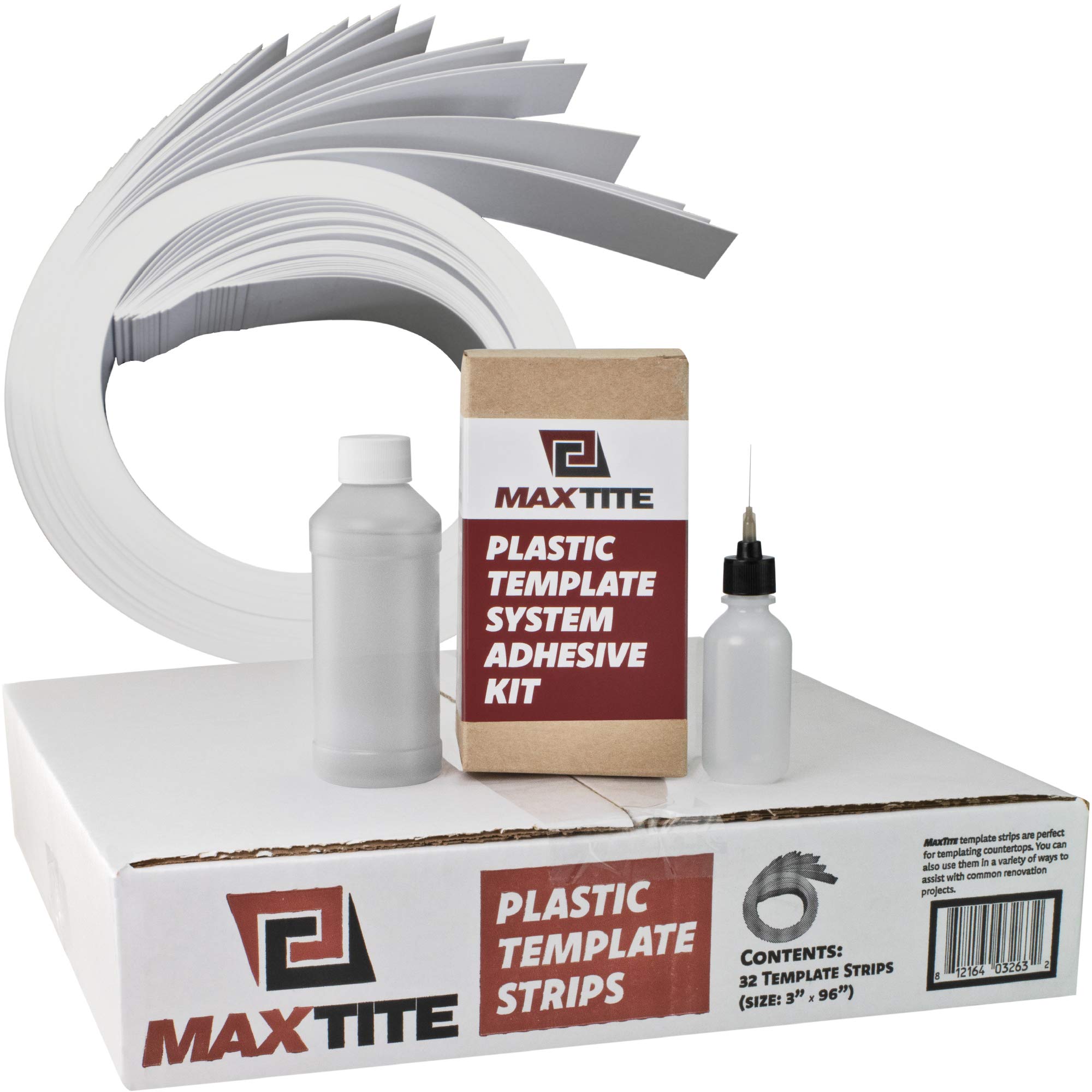 Plastic Template System (32 Strips) with Adhesive Glue and Applicator Kit