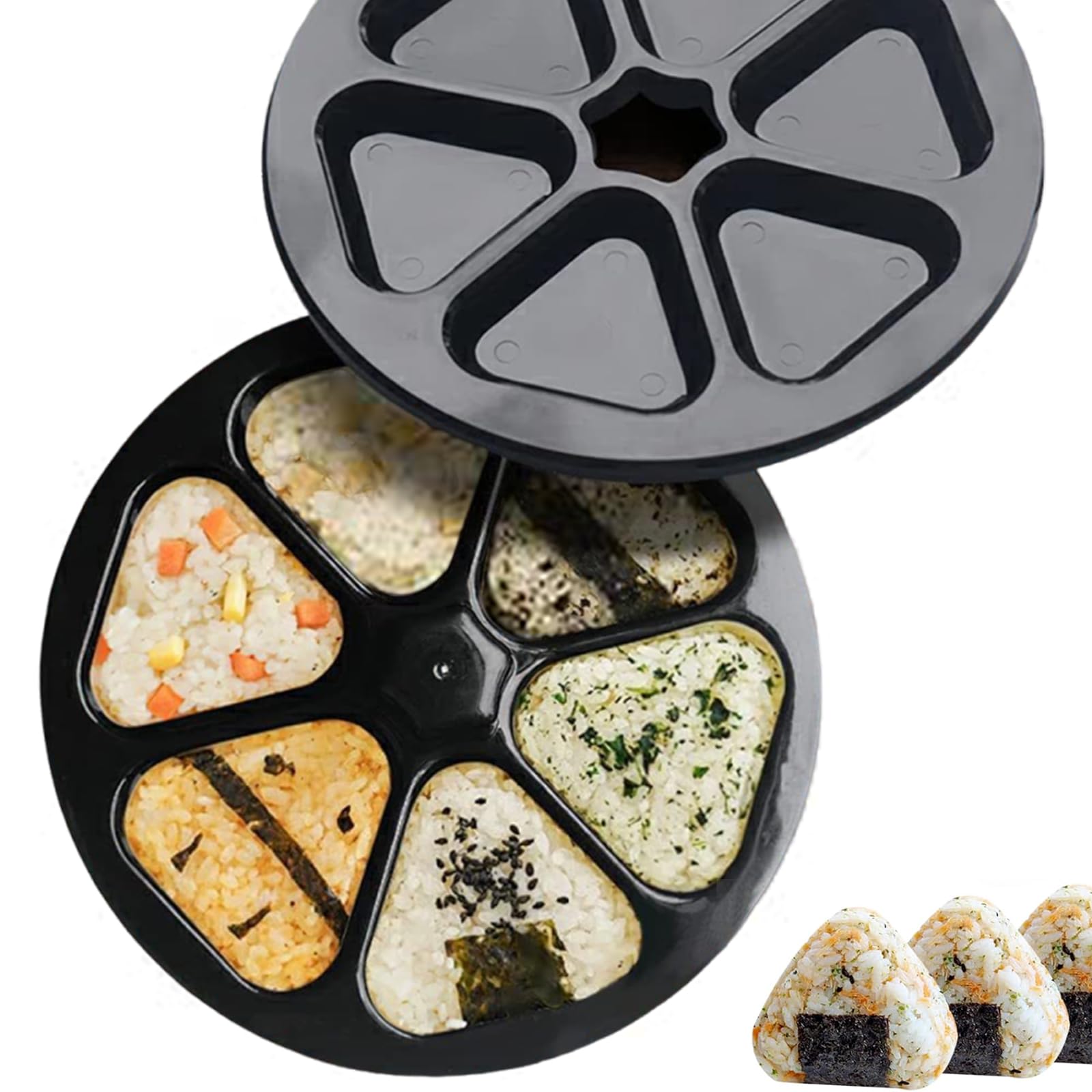 6-Hole Triangular Onigiri Mold Press Kit