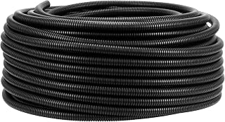 MUKCHAP 50 M Length ID 10 mm x OD 13 mm Corrugated Tube, Flexible Corrugated Conduit Tube, Corrugated Tube Cable Wire Tube Protection Pipe Hose for Car Tubing/Trunking, Black