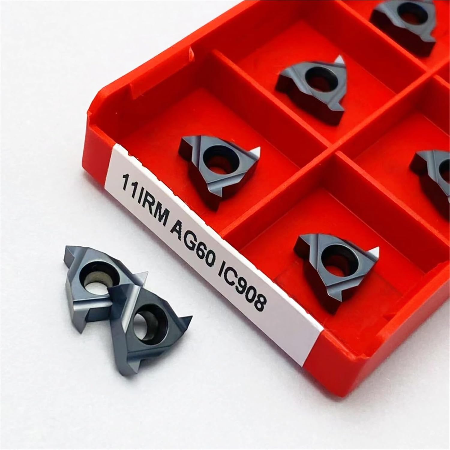 10pcs Threading Insert, 11ERM 11IRM AG60 AG55 IC908 Internal Thread CNC Machine Milling Tool for Stainless Steel(11IRM AG60 IC908)