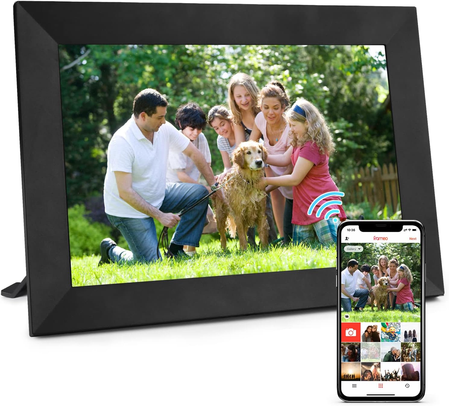 Flash Sale Buy 1 get 1 Henscoqi 10.1 inch WiFi Digital Photo Frame with IPS Touch Screen, Easy Setup to Share Photos and Videos via Frameo APP, 16GB Auto-Rotate Smart Digital Picture Frame as Gift for Family and Friends