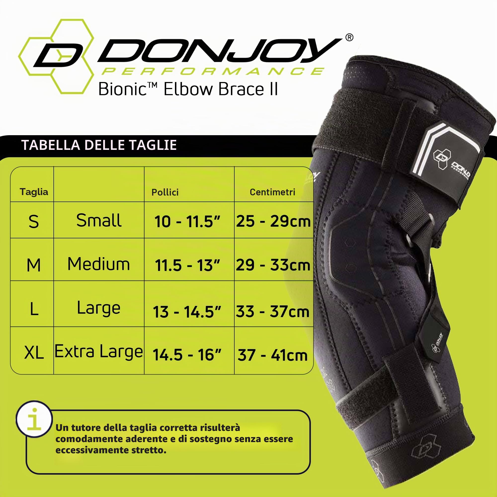 DonJoy Performance Bionic Gomitiere II - Medium - Supporto massimo articolato per iperestensione del gomito, UCL, lesioni legamentari Tommy John, dislocazione del gomito per calcio, crosse, rugby,