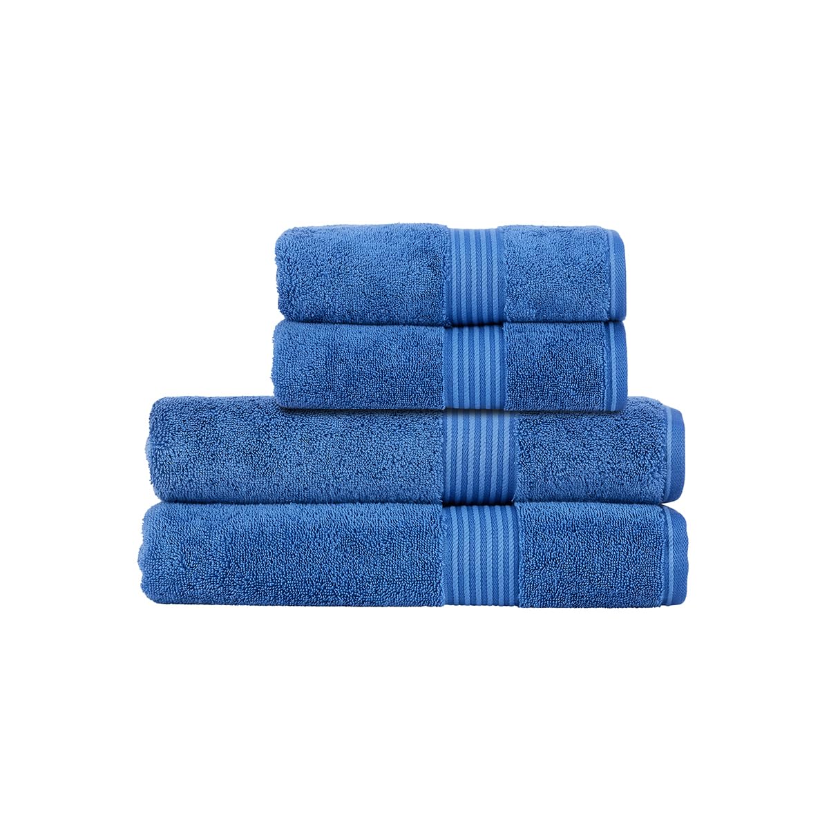 Christy Supreme Hygro 4 Piece Towel Set | Deep Sea Blue | 100% Luxury Supima Cotton | Ultra Soft | Super Absorbent | 650GSM | 2 Bath Towels 2 Hand Towels