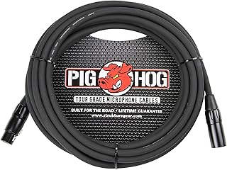Pig Hog Cabo de microfone PHM20 de alto desempenho XLR de 8 mm, 6 metros, preto