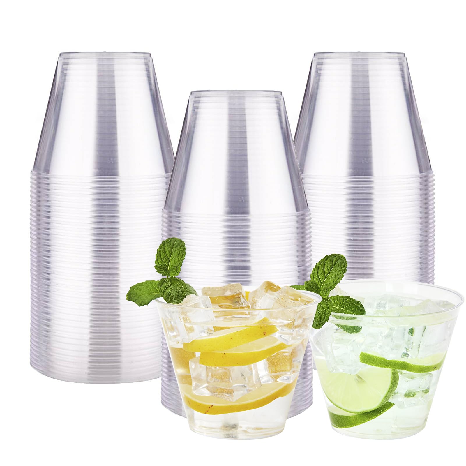 Clear Plastic Cups - 200 Pack for Parties -9
