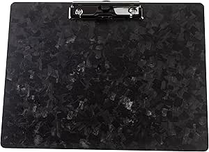 3K Carbon Fiber Clipboard Ultimate Light And Thin Portable Cool Black Twill Smooth Hard Writing Board Black Low Profile Clip Hide Hook Art Paint Draw (Black Clip, 9"Wx12.4"L - View #13