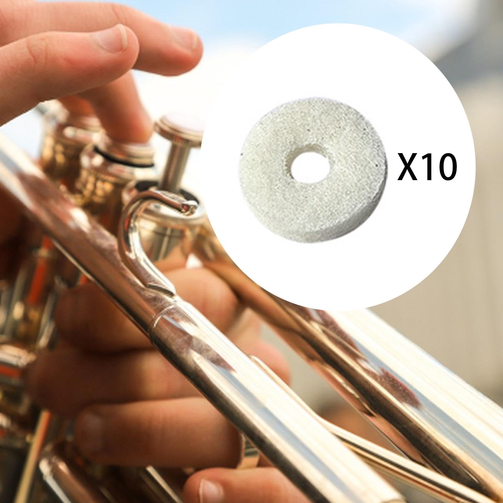 Generic Rondelles en feutre pour boutons de doigts, tampons en feutre, accessoires pour instruments de musique de remplacement, 10 pièces, euphonium