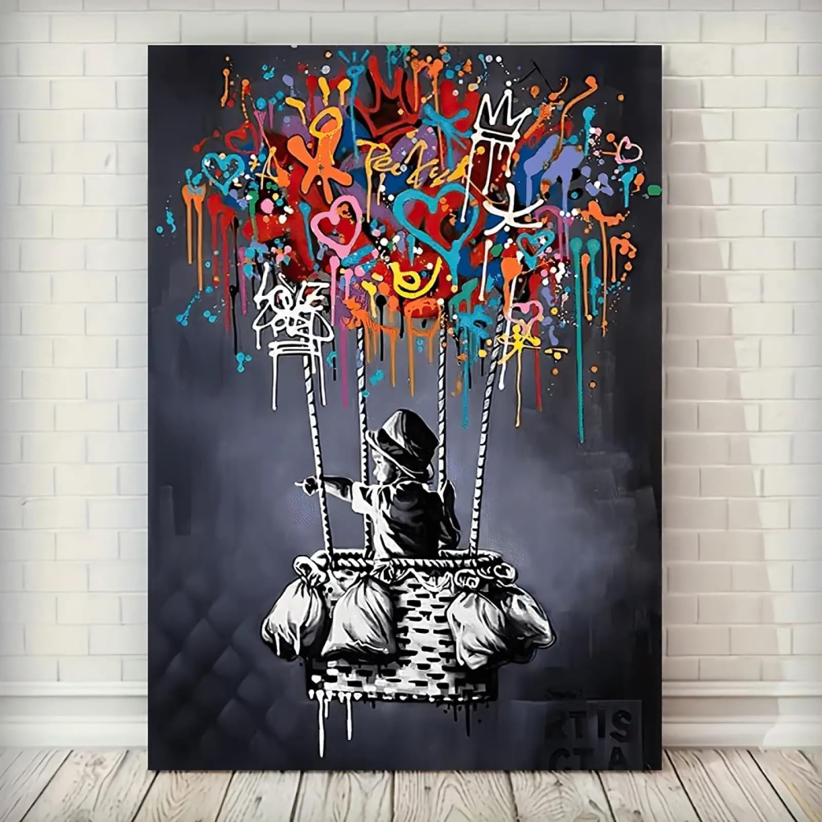 Moderne Impression sur Toile Chemin fleurs maison cour Image Tableau Decoration Murale 70x50cm Deco Cadre Décoration Salon Chambre Cuisine Horizontal Tableaux Decoratifs Muraux Art Wall AA70x50-3183