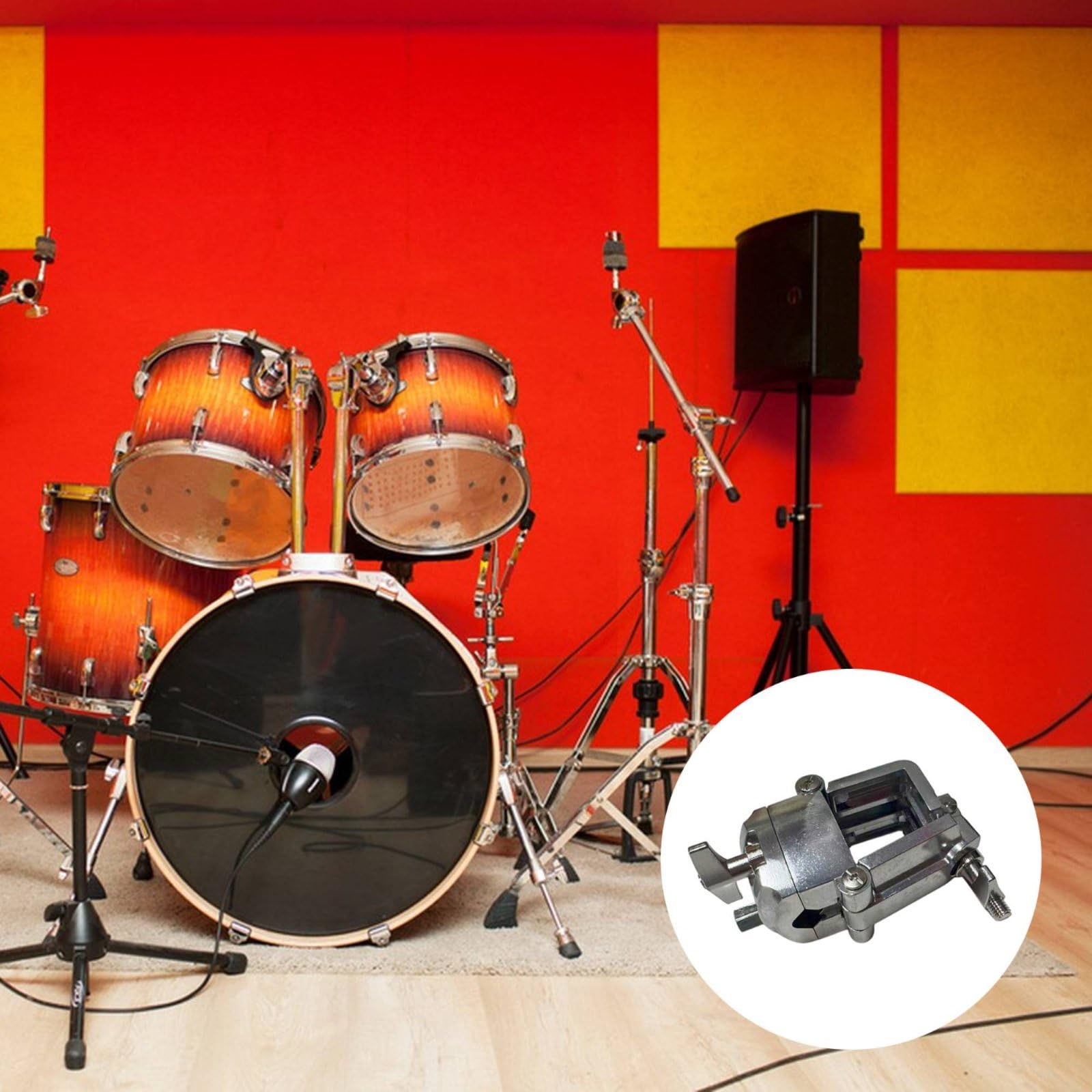 harayaa Fixation Cadre pour Batterie en Alliage Zinc avec Serrage Efficace pour Ajouter s Cymbales et Pads Percussion sur Tiges