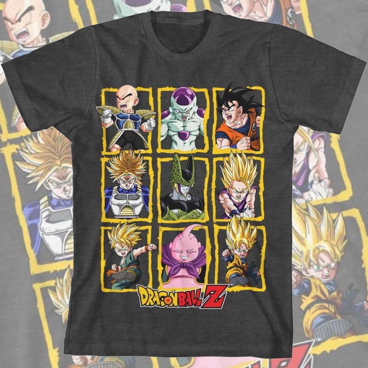 Dragon Ball Z T-Shirt Boys' Character Boxes Grid Kids Short Sleeve Tee - Image 2