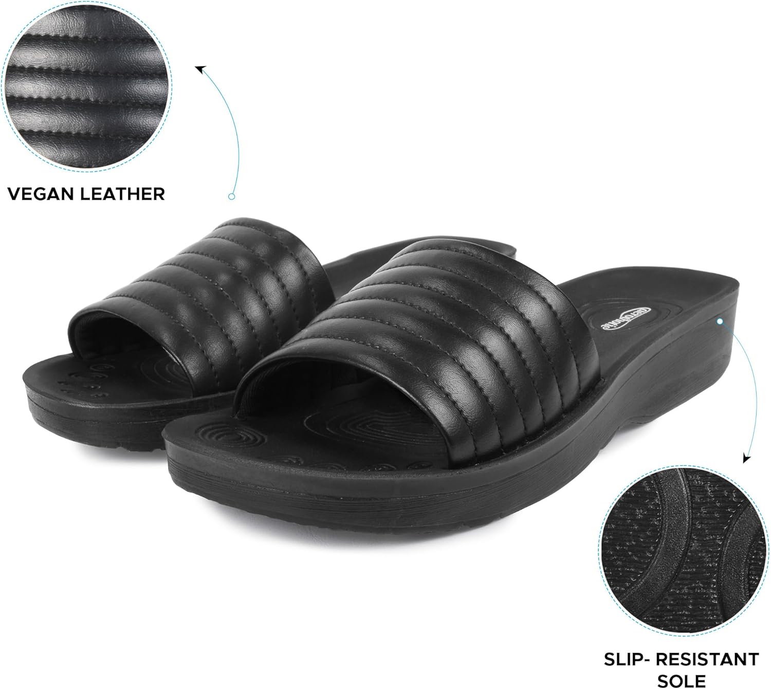 AEROTHOTIC Womens Slides Slip On Recovery Footwear Plantar Fasciitis Slides for Women with Arch Support Yoga Mat Indoor Outdoor Walking Ladies Soft Padded Dressy Non Slip Foodbed Beach Sandals Women