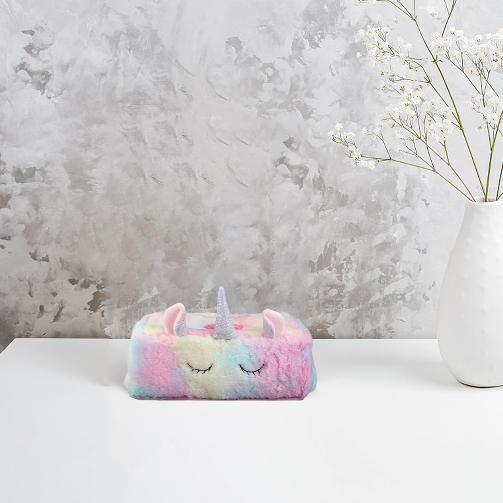 WOONEKY Einhorn-Taschentuchspender Plüsch Baumwolle Serviettenhalter Kreative Tissue Box Abdeckung Für Zuhause Büro Geschäft