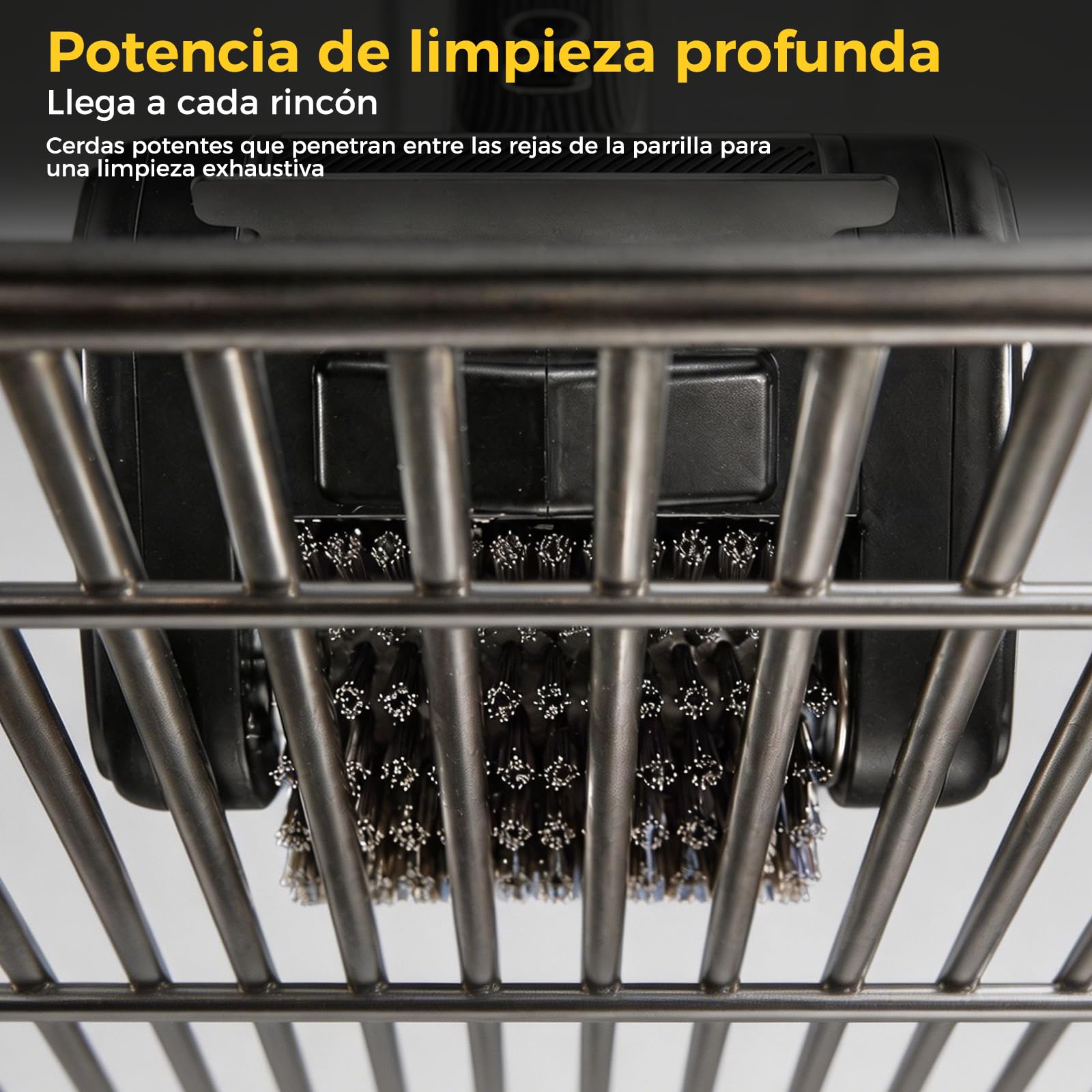Bostar Cepillo Barbacoa Eléctrico Inalámbrico - 4000mAh Limpiador de Parrillas con Raspador de INOX y Luz LED, 450 RPM Potente para Gas y Carbón, Incluye 1 Rodillo de Repuesto