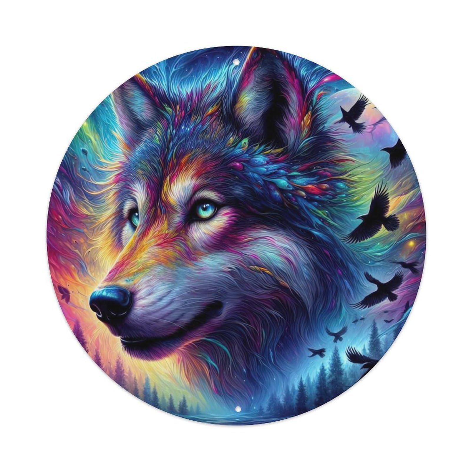 Animal Wolf And The Flock Metal Tin Sign