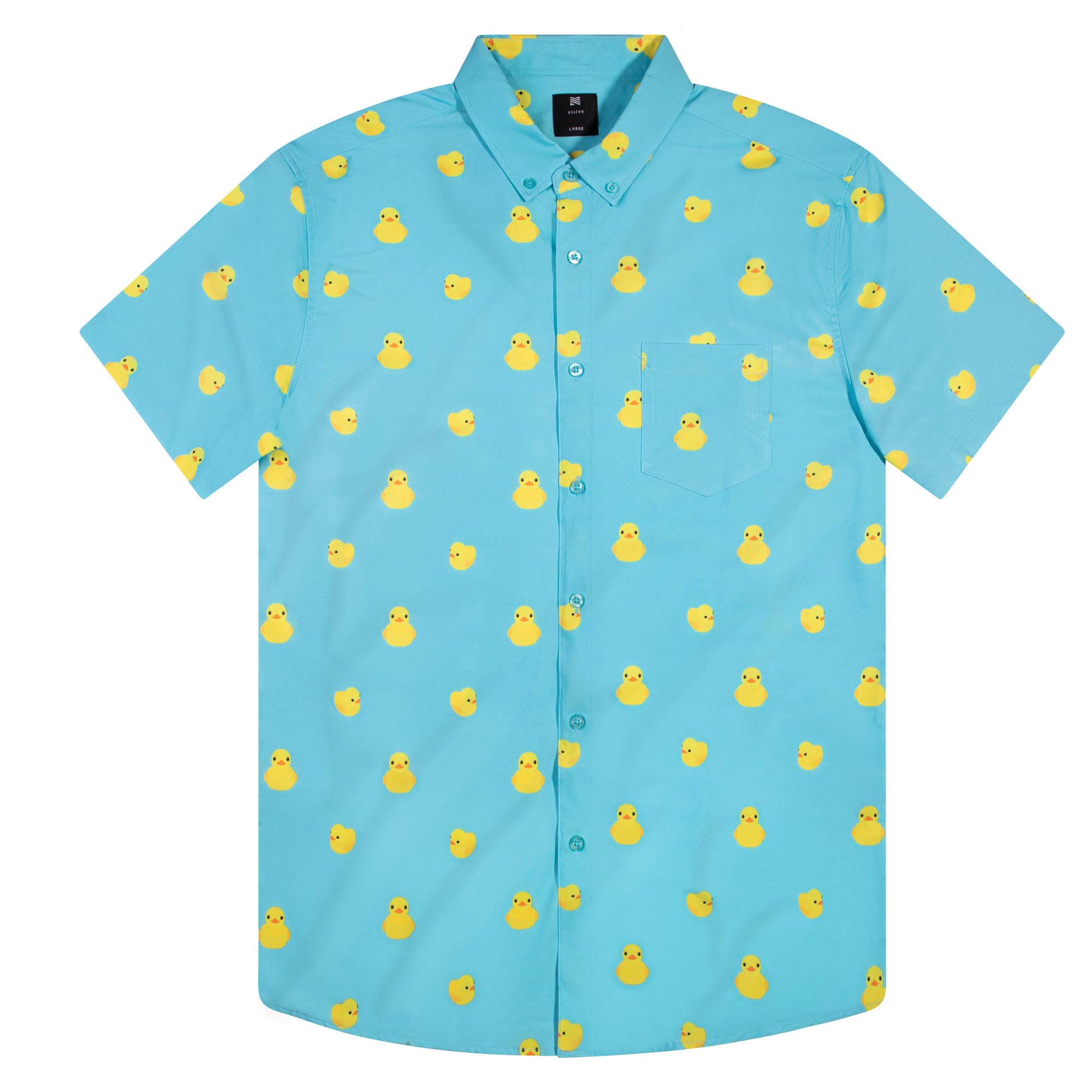 Visive Camisa Hawaiana de Manga Corta con Botones para Hombre Grande