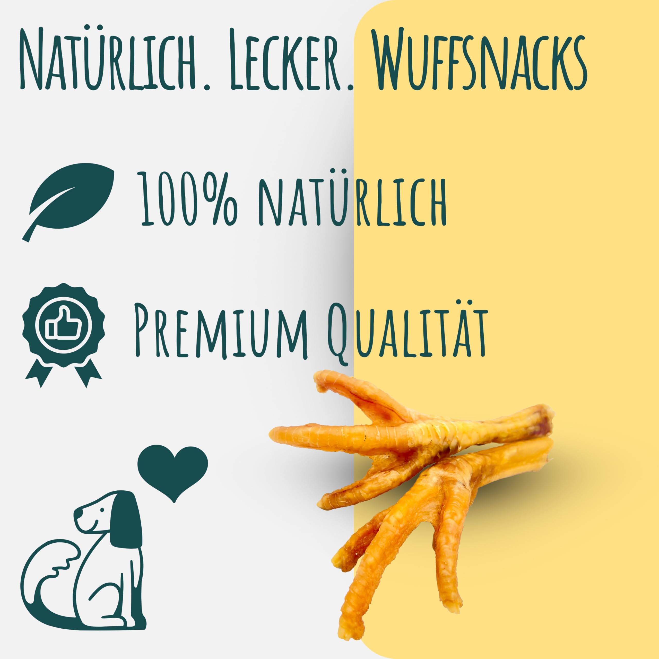 Patas de pollo secas para perros | 5 kg | 100% pollo | masticable | comida para perros | golosinas de WuffSnacks