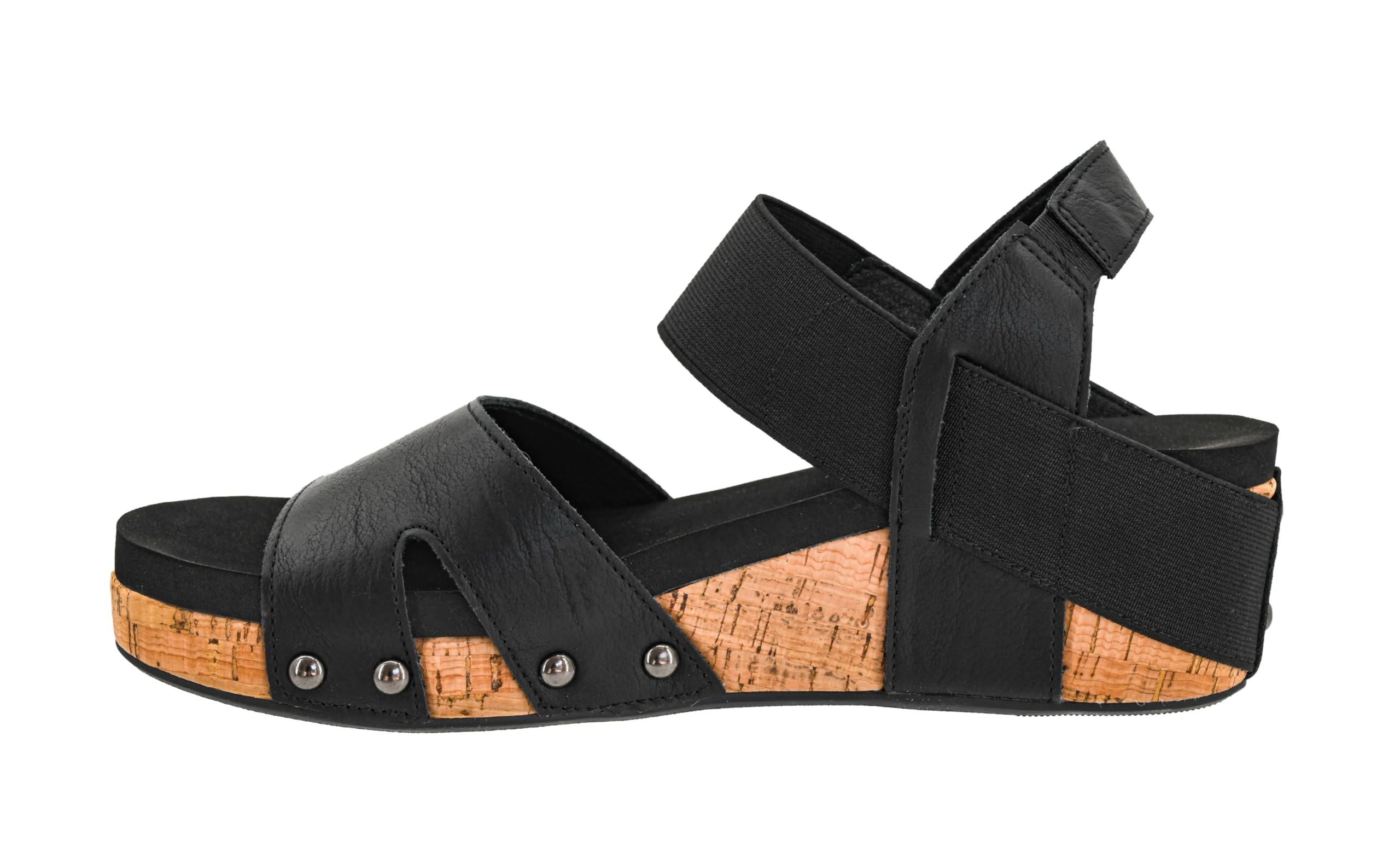 Corkys Footwear Women's Better With Time 2-Inch Wedge - Timeless Wide Toe Strap With Cut Outs, Elastic Gore Strap Around Ankle, And EVA Insoles For