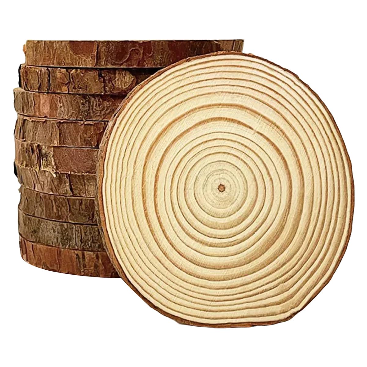 Cercles de bois de pin naturel de 6-7 cm pour les loisirs créatifs et la peinture, lot de 10 pièces