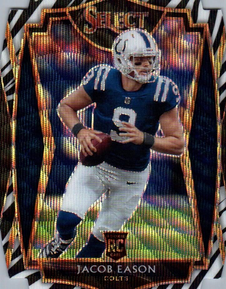 Jacob Eason SSP Zebra Prizm Die Cut Rookie Card Collectible Football Card - 2020 Panini Select Rookie Football Card #148 (Colts)