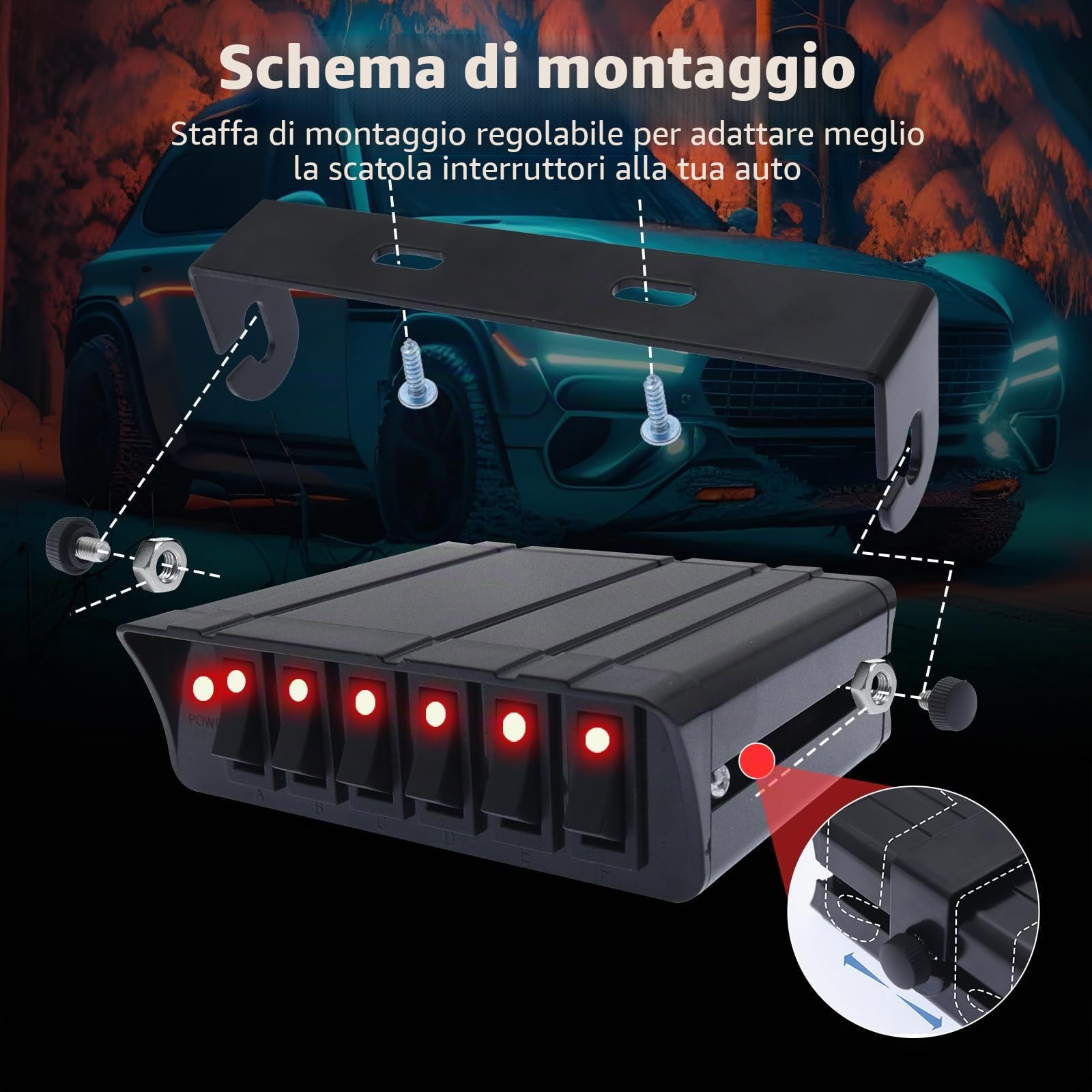 Geloo Interruttore a levetta a 6 marce, quadro elettrico SPST 12 V, interruttore on/off, 40 Amp Max per auto, barche, marine, camper, camper e camper