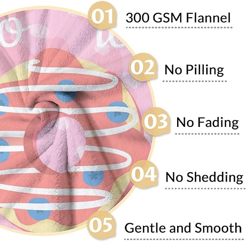 Miniatura 4 de Manta para niñas, 40 x 50 pulgadas, bonita manta de dona para niñas, manta rosa suave y mullida para sofá y sala de estar