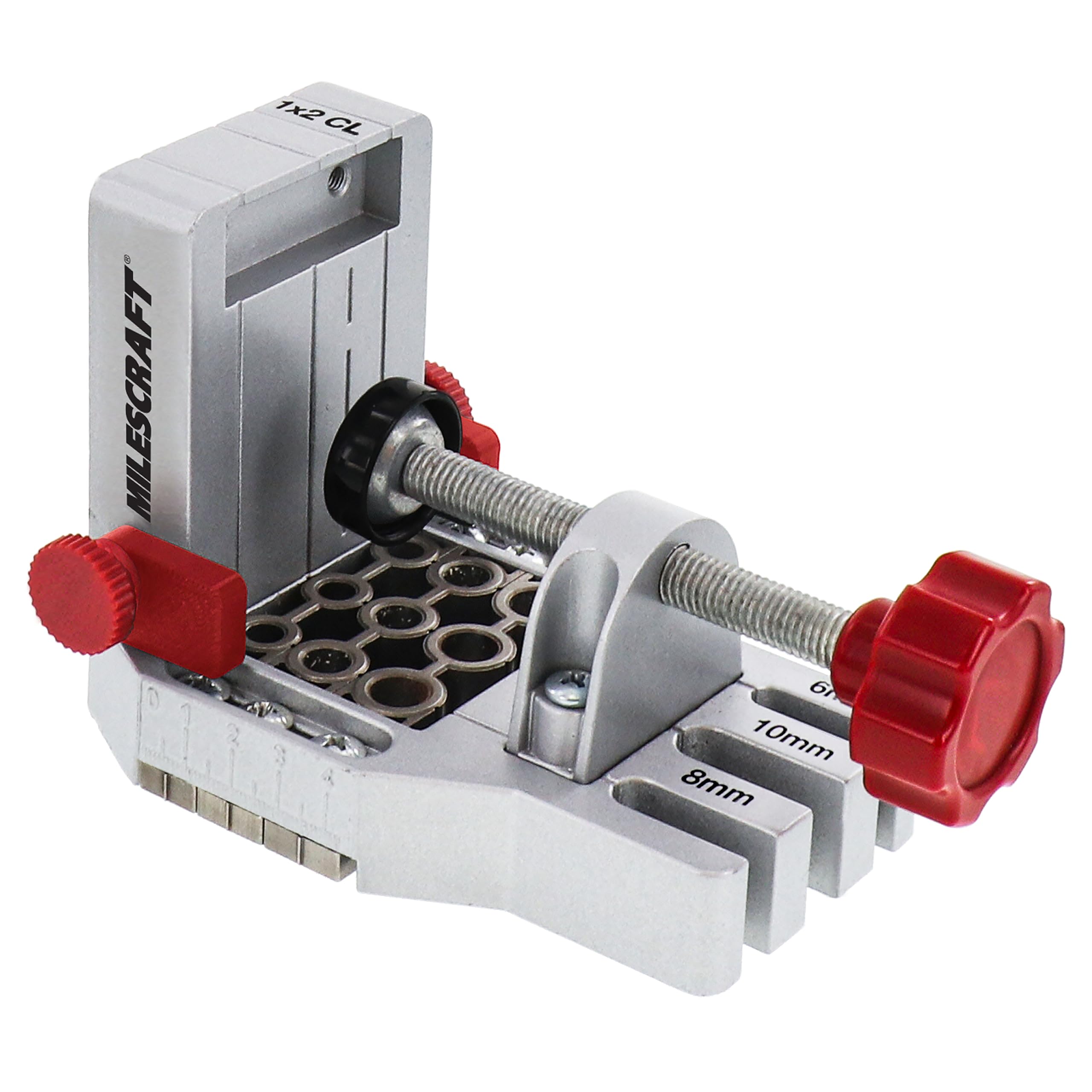 Milescraft Silver 1384 Joint Master Metric – Self-Clamping Aluminum Doweling Jig. Creates Edge, Corner, And Surface Joints. Includes Centering Spacers. For 6Mm, 8Mm, 10Mm Dowel Pins