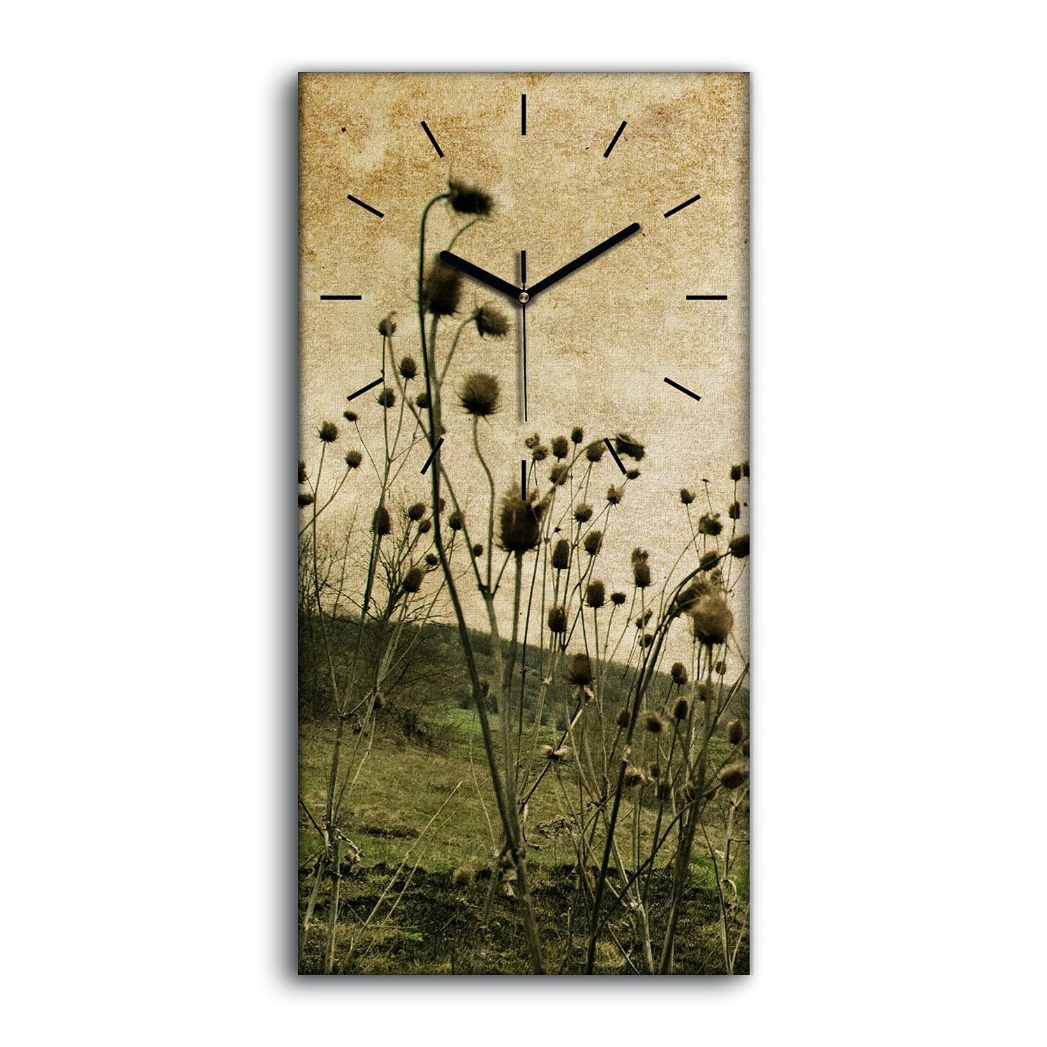 Horloge sur Toile Décoration Image Salon Idée Cadeau Fleurs Vintage