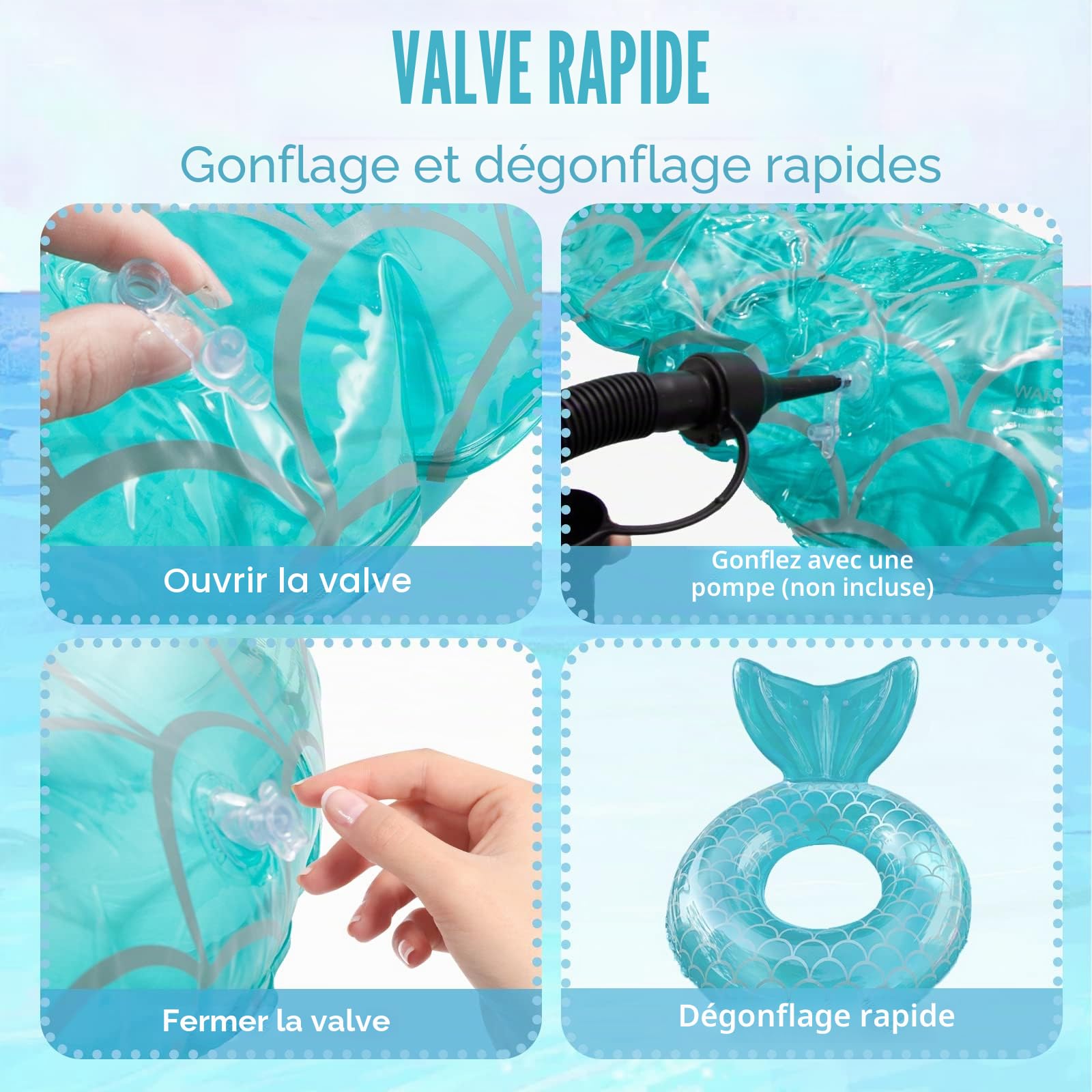 Bouée De Natation à Paillettes Argent – Anneau Gonflable Adulte En PVC – 75 Cm De Diamètre