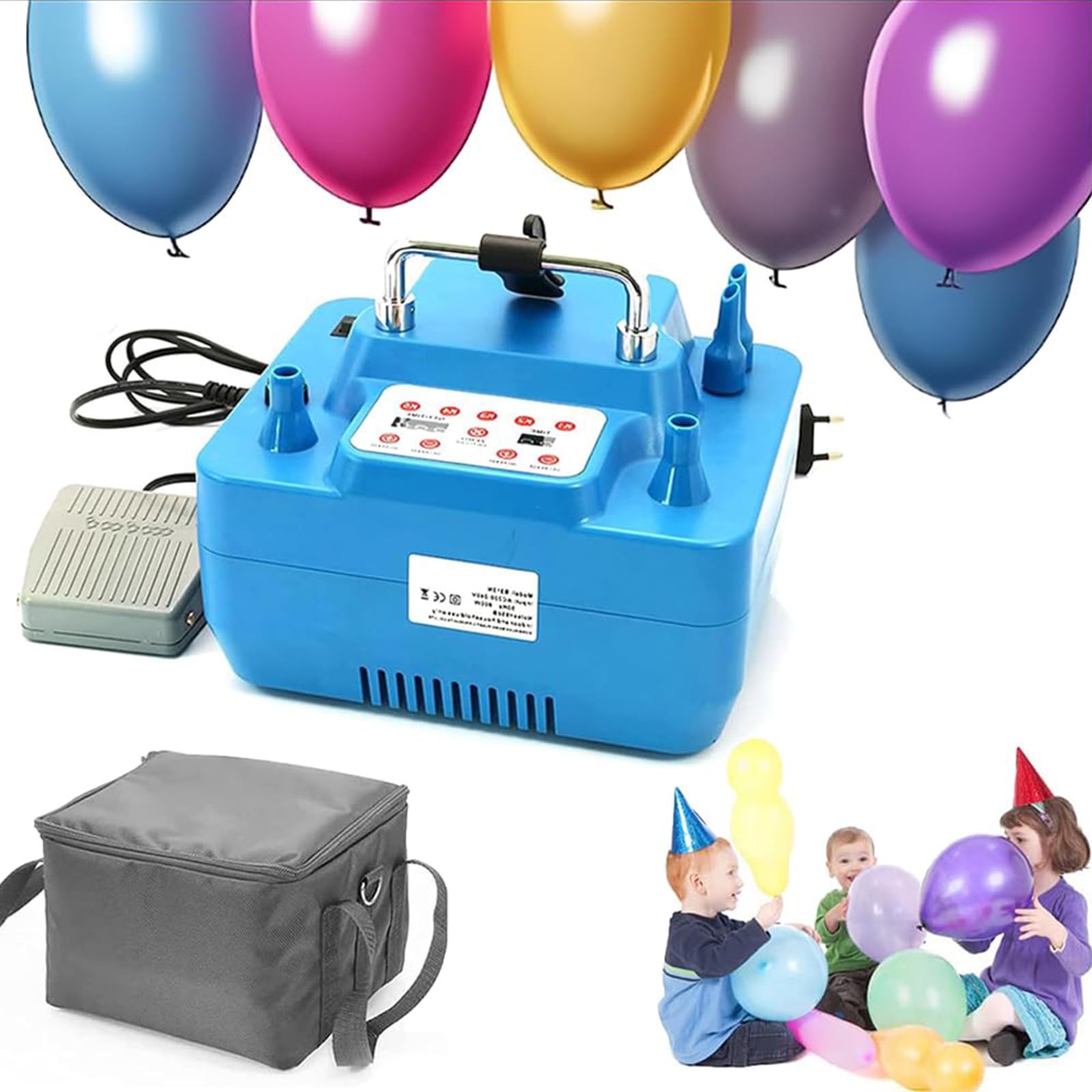 Elektryczna Pompka Powietrza, Podwójny Otwór Do Pompowania, Podwójna Dysza Do Balonów, Elektryczna Pompka Powietrza Z Odmierzaniem I Czasomierzem Do Balonów Na Przyjęcia, Wesela, Balony Lateksowe I Fo
