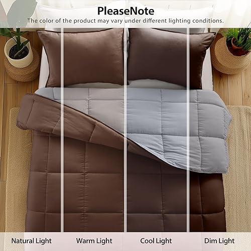 Vista 17 de KASENTEX - Conjunto de acolchado de edredón con fundas reversibles, ultra suave, hipoalergénico y lavable a máquina Turquesa Verde Mar/Azul