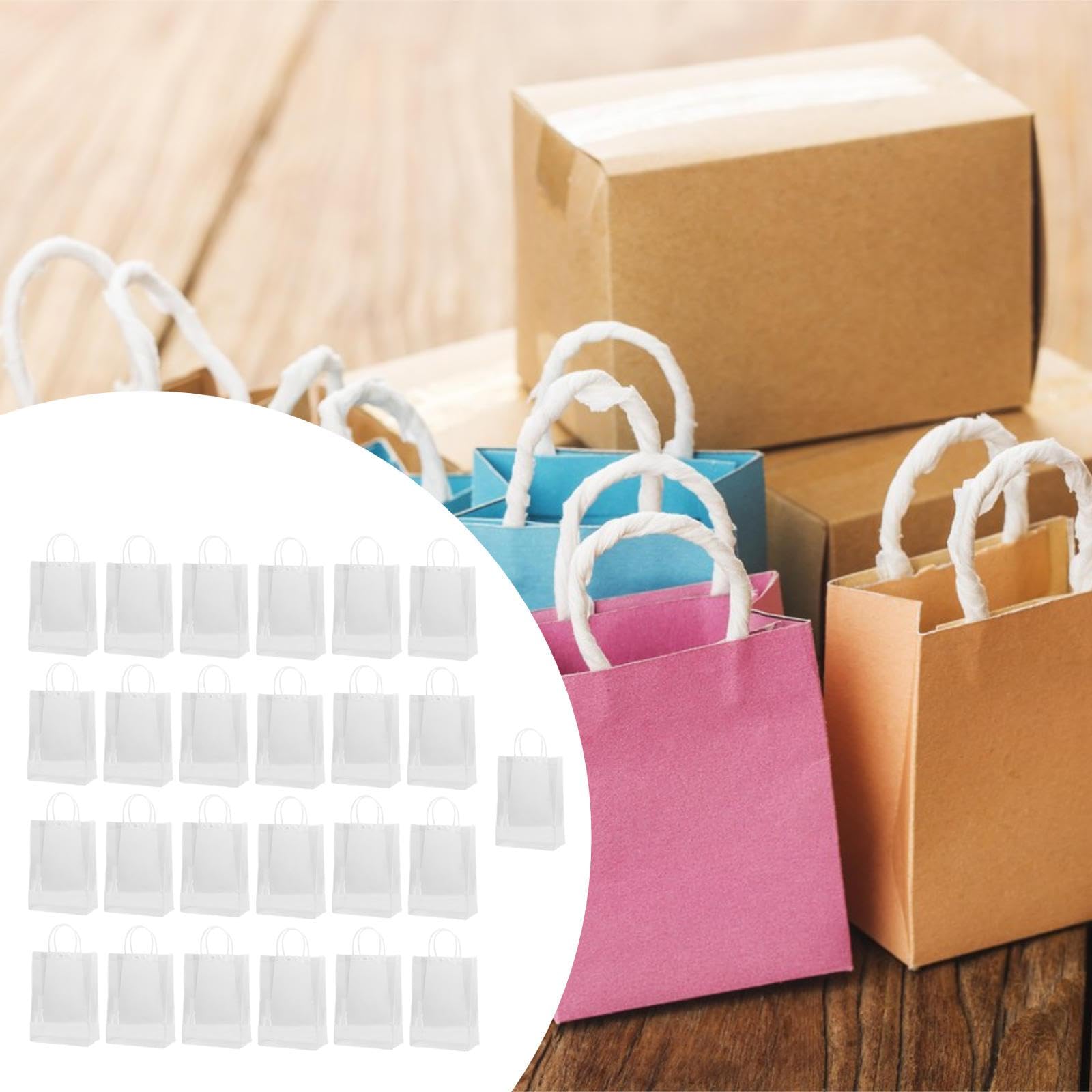 25 Pezzi Borse Trasparenti Regalo PVC Manici Riutilizzabili Borse Porta Dolci Decorazione Feste Confezioni Adatte a Matrimoni Compleanni Feste Confezi, 20 Cm