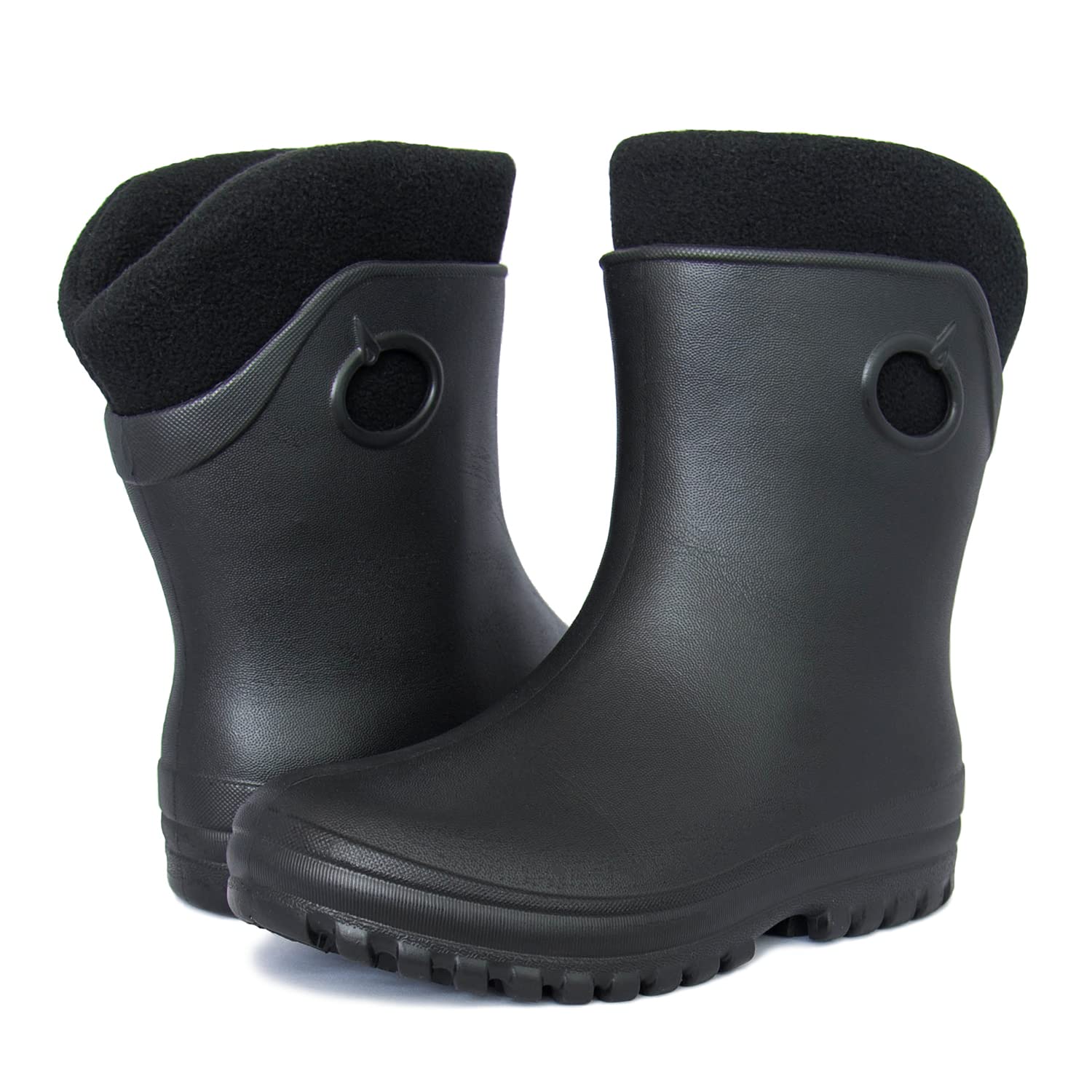Federleichte EVA Gefütterte Gummistiefel Damen Thermo 36-41 halbhohe warme Winter Herbst Frühling Stiefel mit Futter Regenschuhe