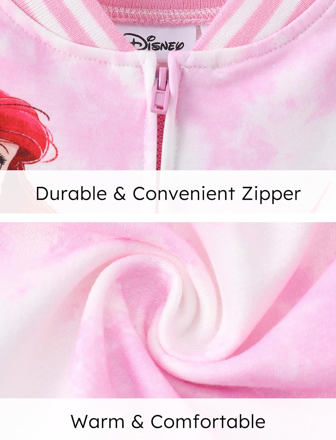 Disney Minnie Mickey Stitch Princess Frozen Elsa Jacket Lightweight Zip up Fall Clothes Classic Sweatshirt 2-14 Years - Image 5