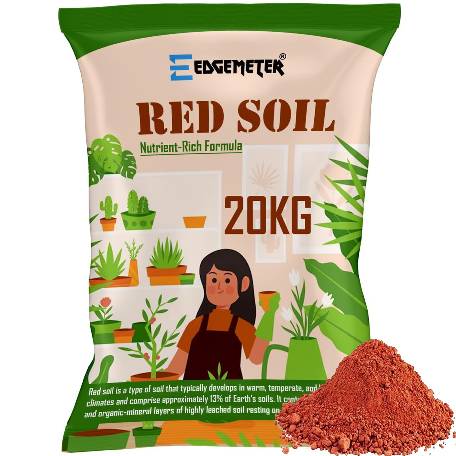 EDGEMETER Garden Red Soil for Plants - 20 Kg | Fertilizer for Plants | Manure for Home Gardening (B0D21TBR87) Amazon Price History, Amazon Price Tracker