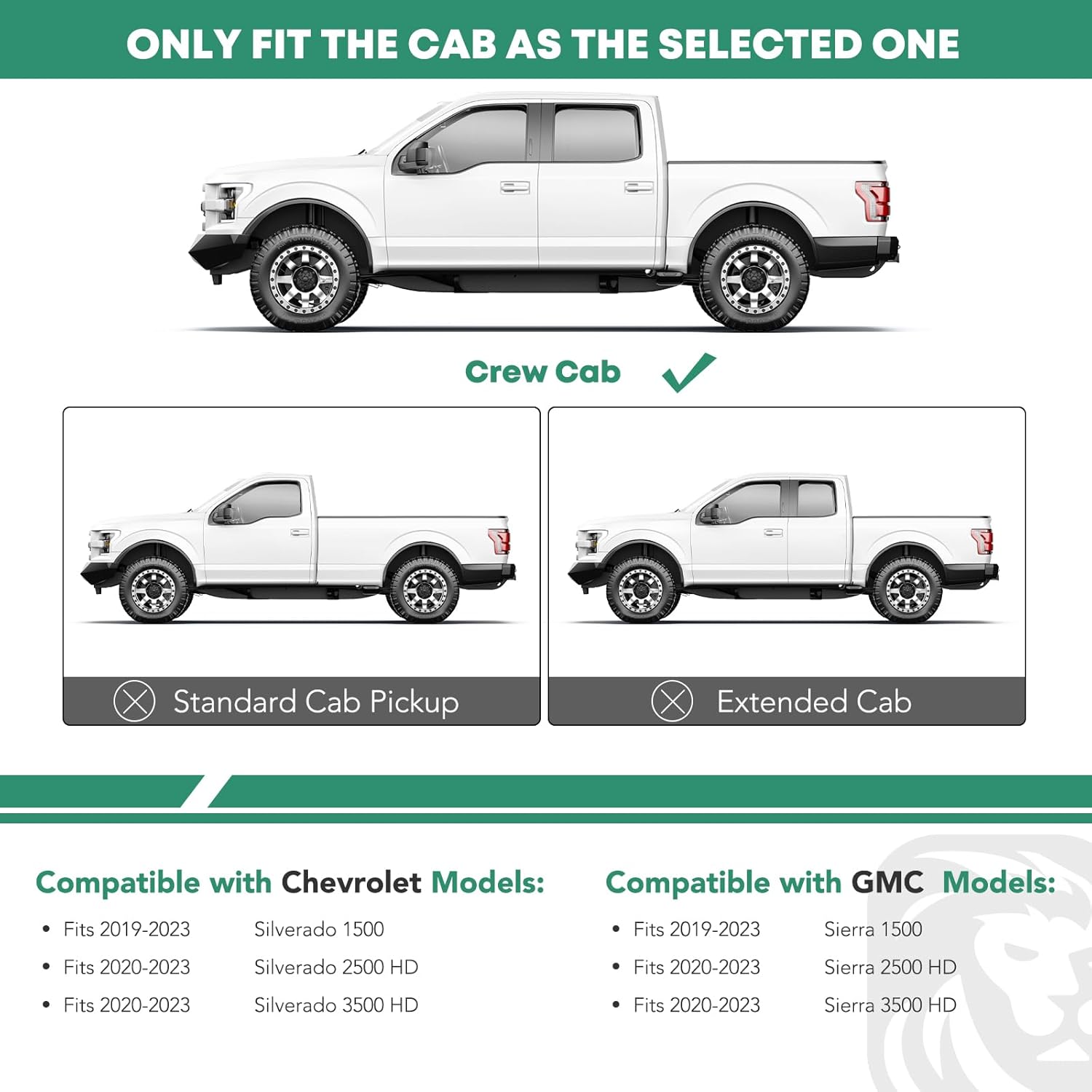 YHTAUTO 5 Inch Running Boards Side Steps Compatible with 2019-2026 Chevy Silverado & GMC Sierra 1500/2500 HD/3500 HD, Crew Cab, Aluminum Black Powder, Truck Cab Side Step Rails Off-Road Accessories