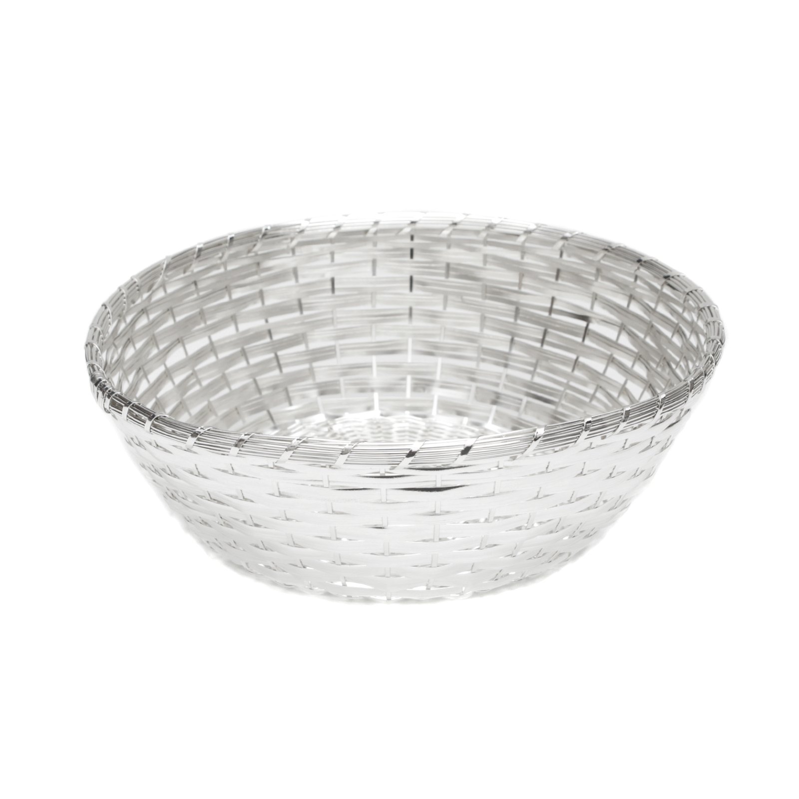 Designerski koszyk na pieczywo pleciony 18,5 cm ø posrebrzany zabezpieczony przed nalotem, okrągły koszyk na owoce koszyk metalowy nierdzewny (mały)