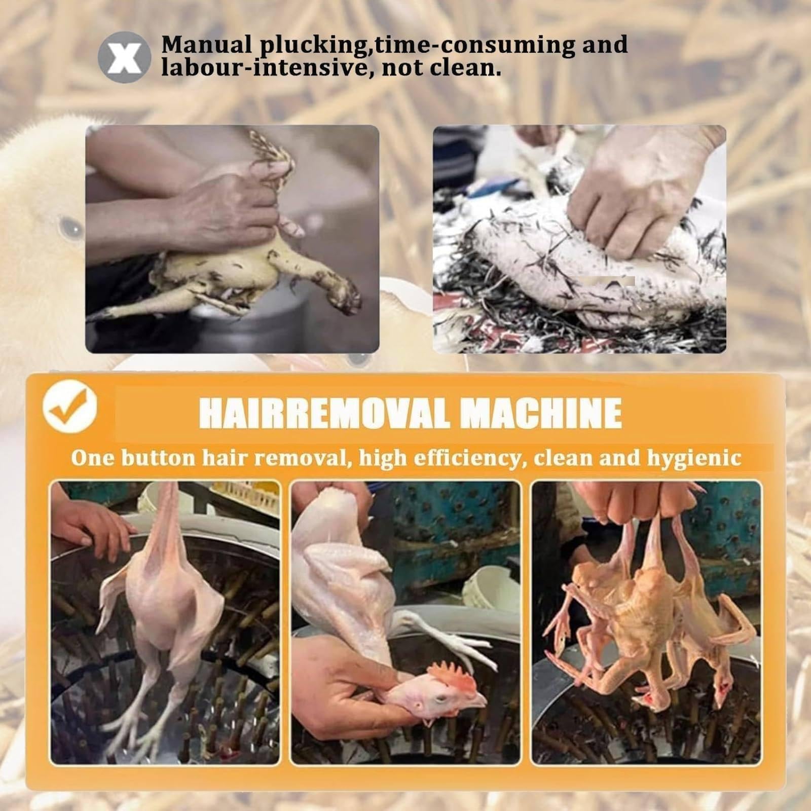 Desplumadora Automática, Desplumadora De Aves Pequeñas, con 110 Dedos Suaves, para Pájaros Pequeños, Palomas, Gorriones, Codornices, Pollitos De hasta 0,25 Kg
