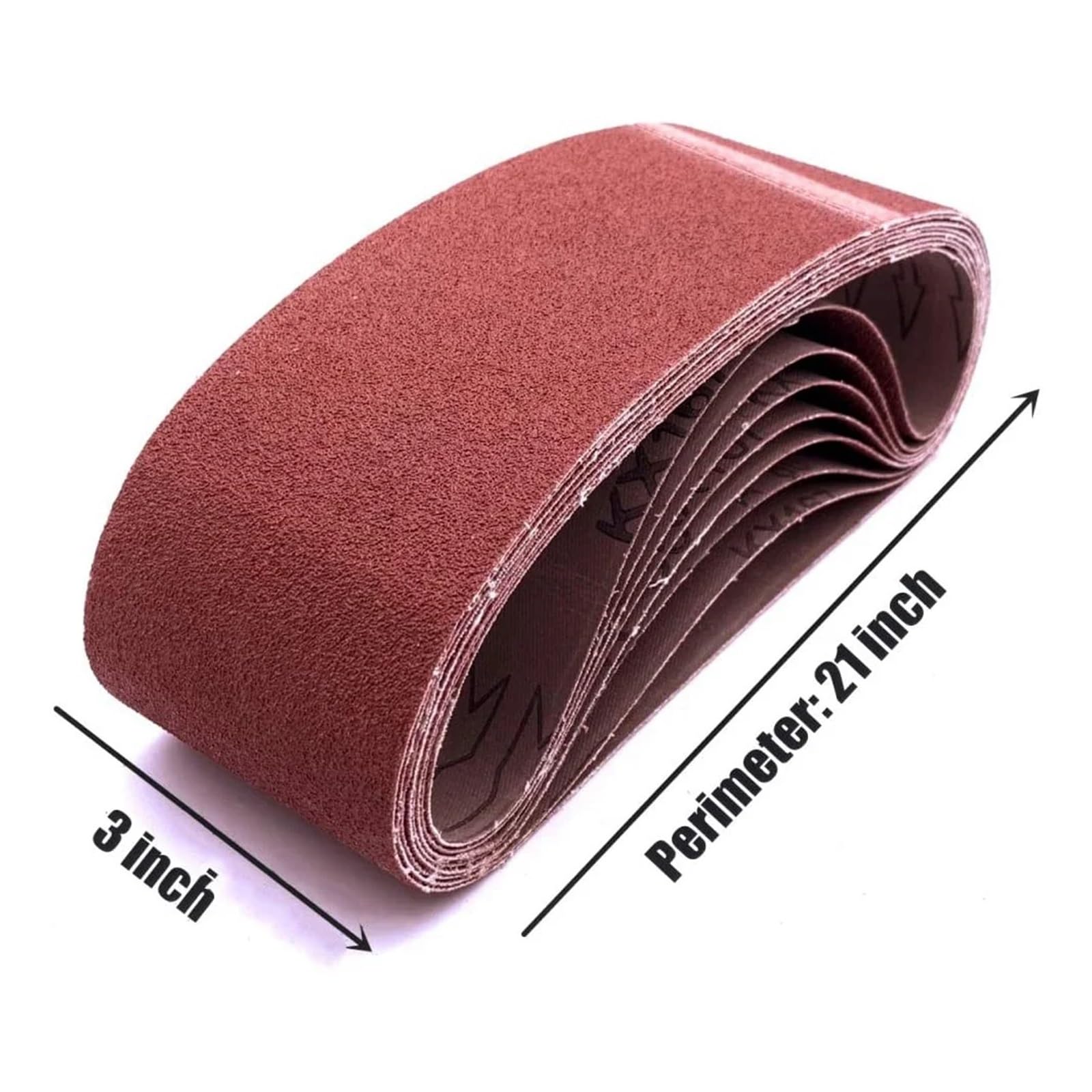 Bandas de Lija 18 piezas de banda lijado 3 x 21 pulgadas, óxido aluminio (3 cada uno los granos 40, 80, 120, 150, 240 y 400) for lijadora para Pulir