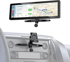 iGoevo CD Slot Mount for CarPlay Screen 360° Rotation Tool-Free Installation Sturdy and Secure Compatible with in-Car Monitors CD Slot CarPlay Mount