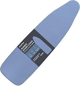 Ironing Board Cover and Pad, Standard Size 15x54, Thick Padding, Elastic Edge, Silicone Coated, Resist Scorching, Adjustable Fastener, Heavy Duty Padded Iron Board Covers (Blue)