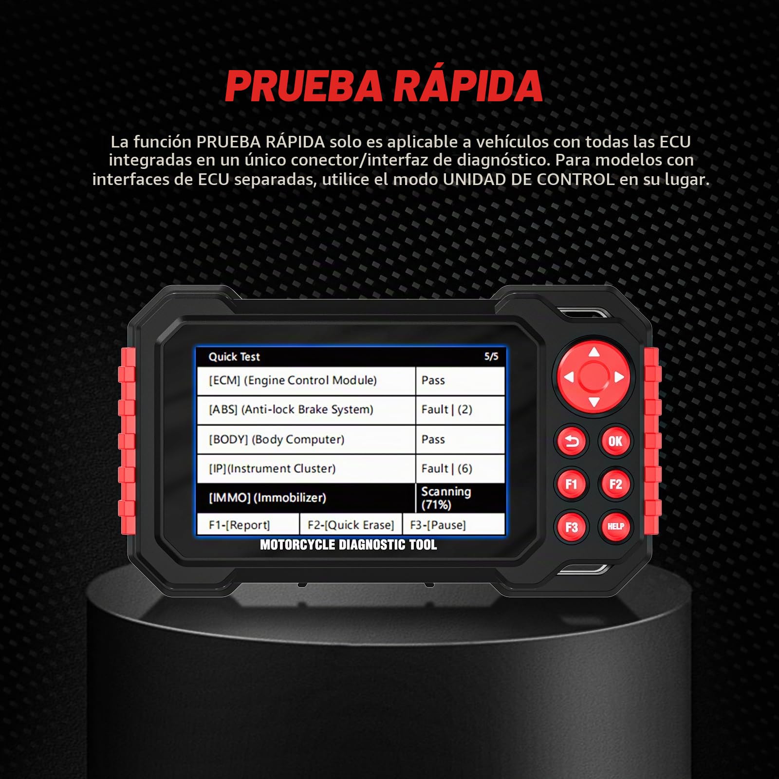 Herramienta de Diagnóstico para Motocicletas M7, Lector de Códigos OBDII para Moto Sistema ABS con Escaneo Automático y Detección Instantánea de Vin para 70+ Marcas 100+ Funciones de Servicio