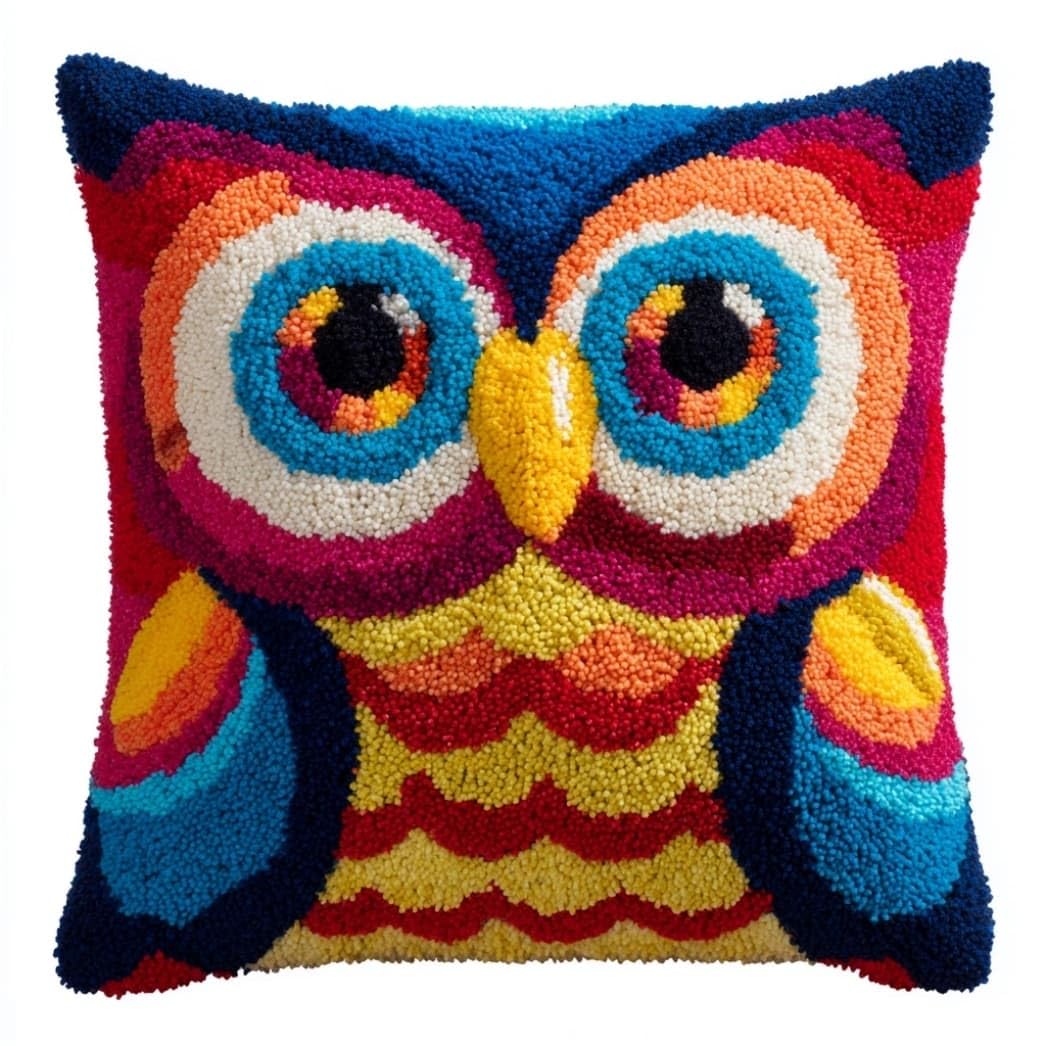 Taxpy B Diy Latch Hook Pillow Kit Owl 17X17 Inch