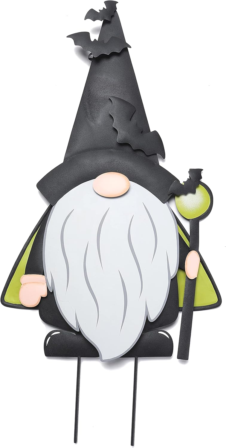 Autumn Gnome Stakes - Garden Decoration for Harvest, Halloween - Warlock