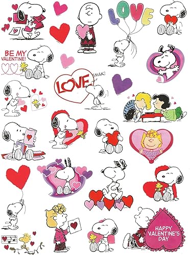 Miniatura 1 de Peanuts Snoopy - Calcomanías de San Valentín, selladas con un Smak (Be My Valentine, 25 calcomanías, 1-1)