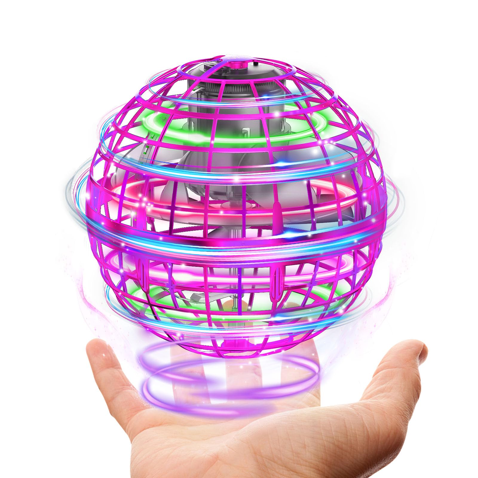 XINHOME フライングボール 正規品 光るUFOおもちゃ (ピンク)