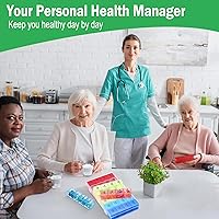 Vista 6 de Hsei Paquete de 4 organizadores de píldoras mensuales XL grandes semanales, 4 veces al día, caja de 7 días a prueba de humedad para 4 semanas