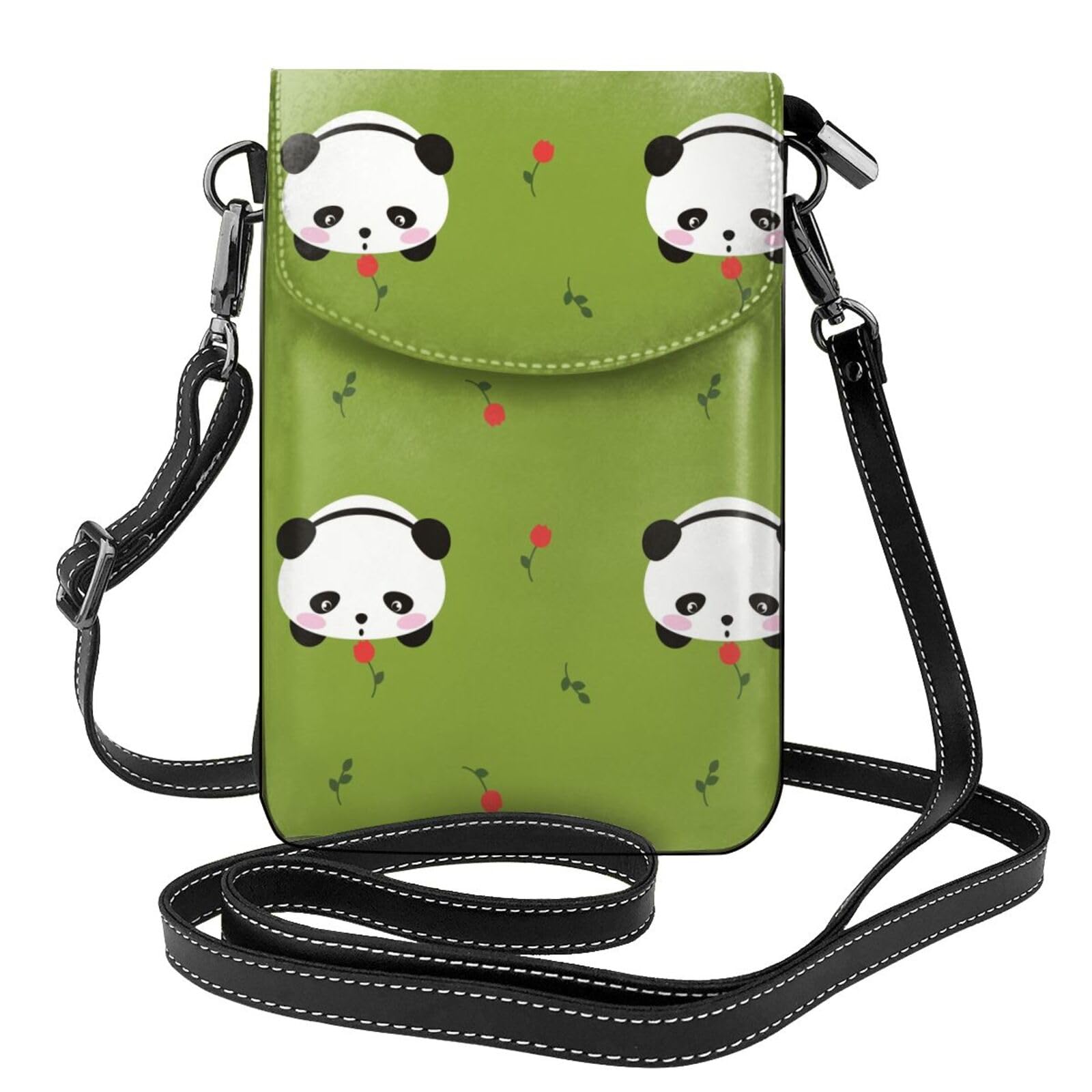Cute Bear Kawaii Mochi Panda Flower Pattern Small Flip Crossbody